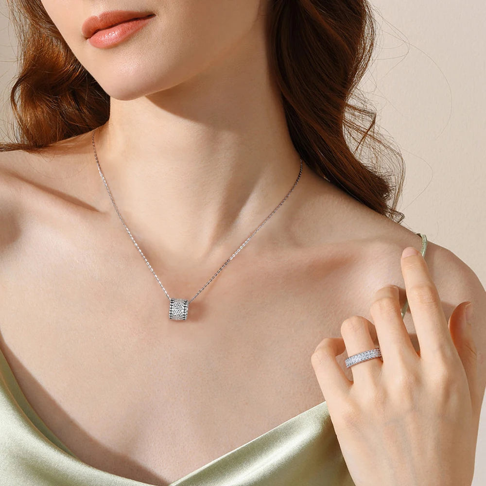 Moissanite Vintage Silver Pendant