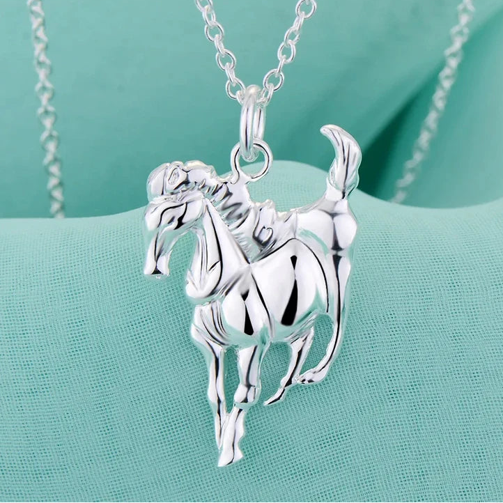Equestrian Grace Silver Necklace