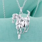 Equestrian Grace Silver Necklace