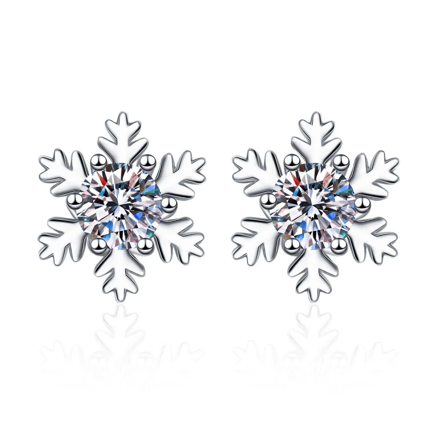 Round Zircon Silver Earrings